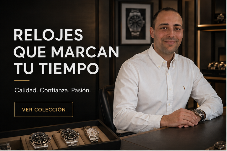 Diego presentando la marca y una seleccion de relojes